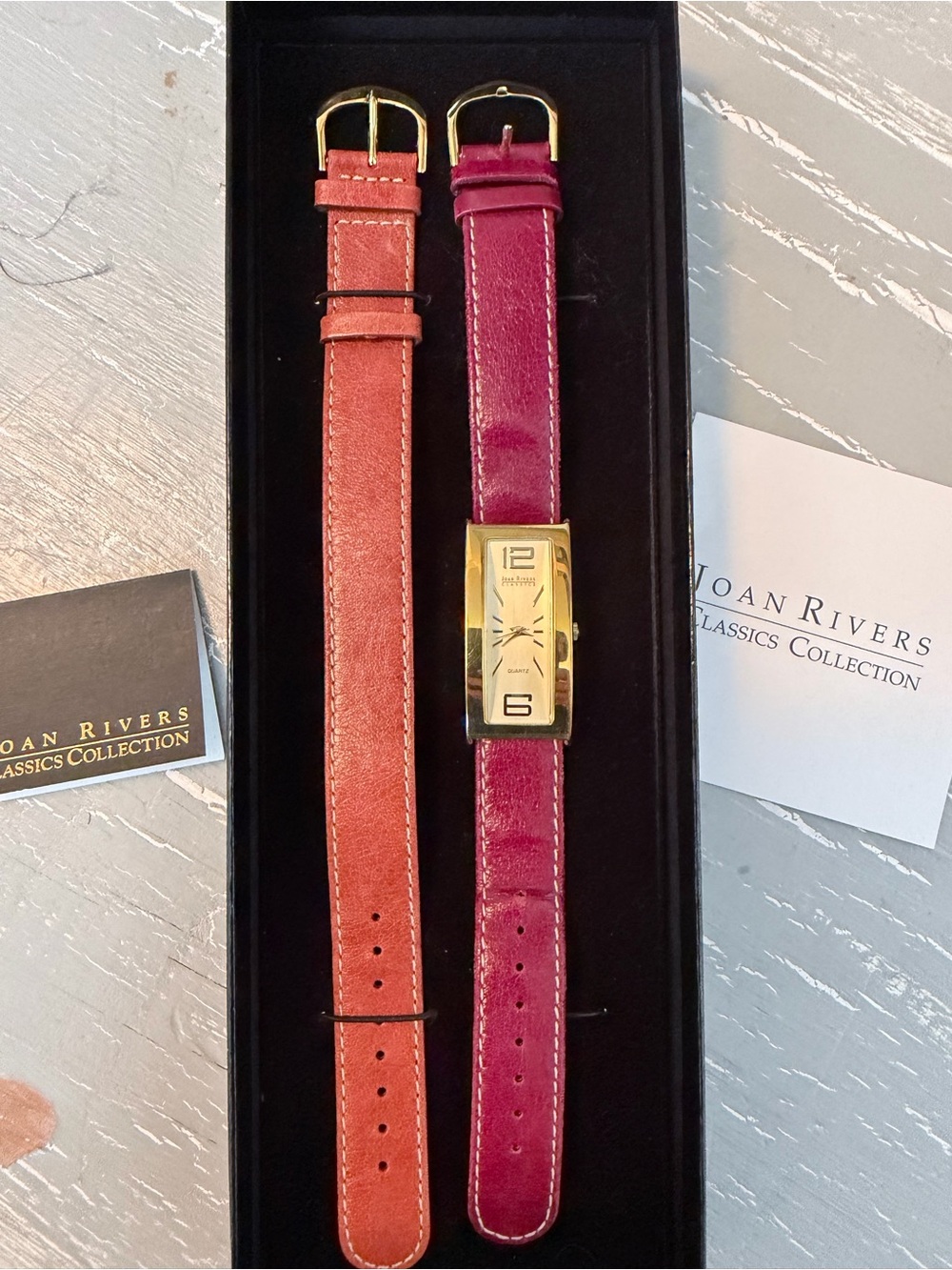 Vintage Joan Rivers Interchangeable Leather Straps Watch
